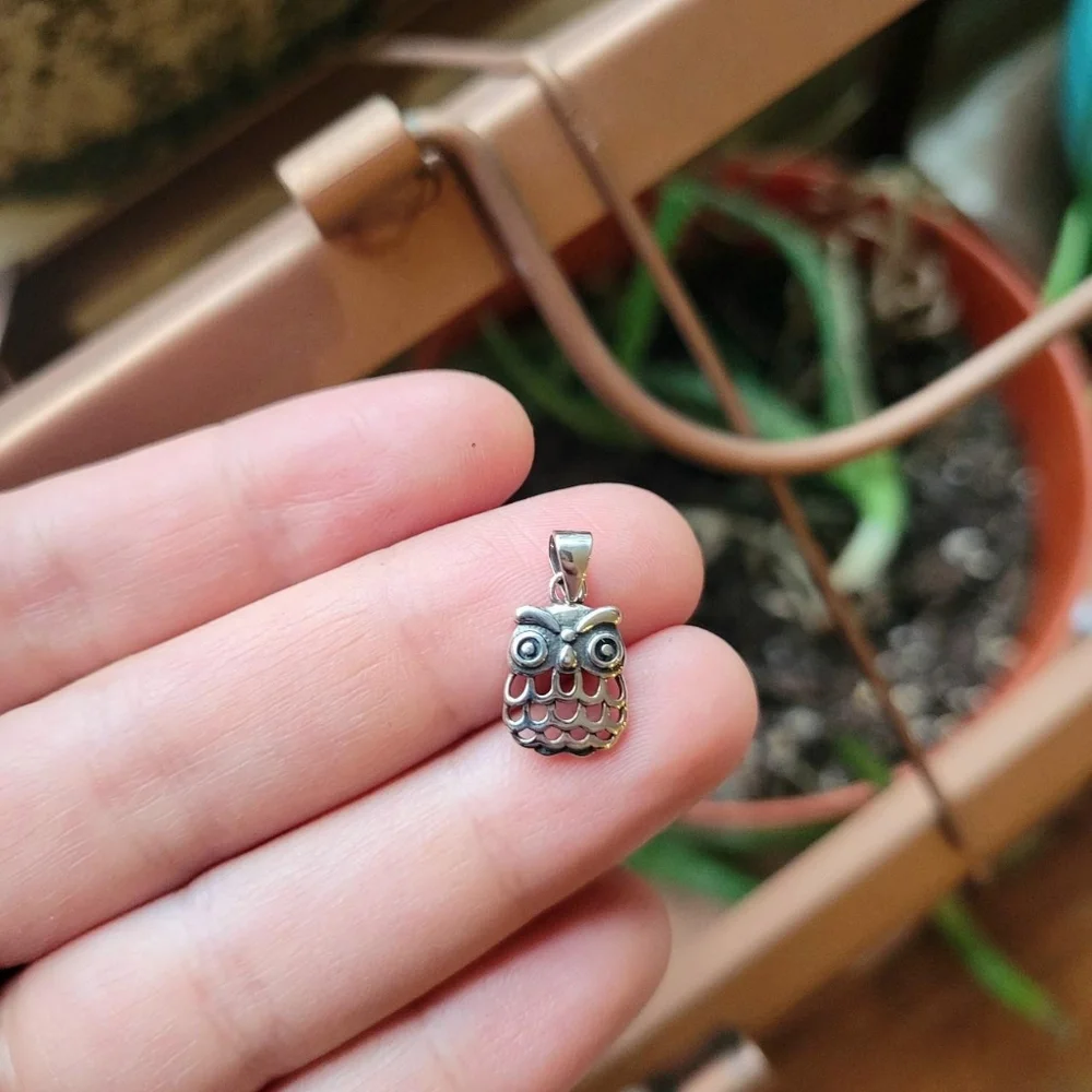 New 925 Sterling Silver Dainty Owl Charm
